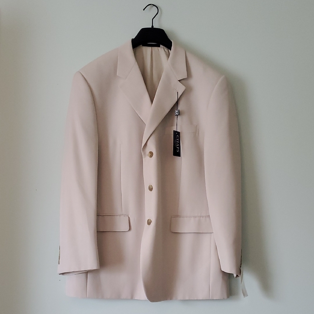 Chaps Cream Stone Single-Breasted Sport Coat Blazer